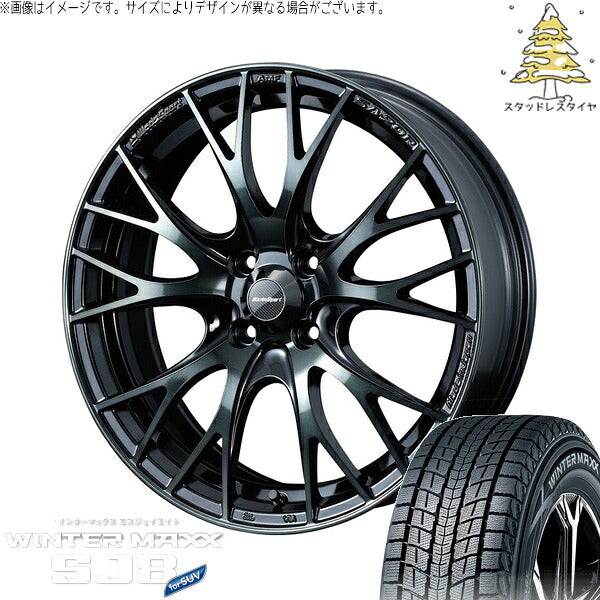 ダンロップ ウィンターマックス SJ8+ 215/70R16 ＋ ウェッズスポーツ SA20R ウォースブラッククリアー 16インチ 6.5J +38 4H100P スタッドレス・ホイール4本セット。1枚目。