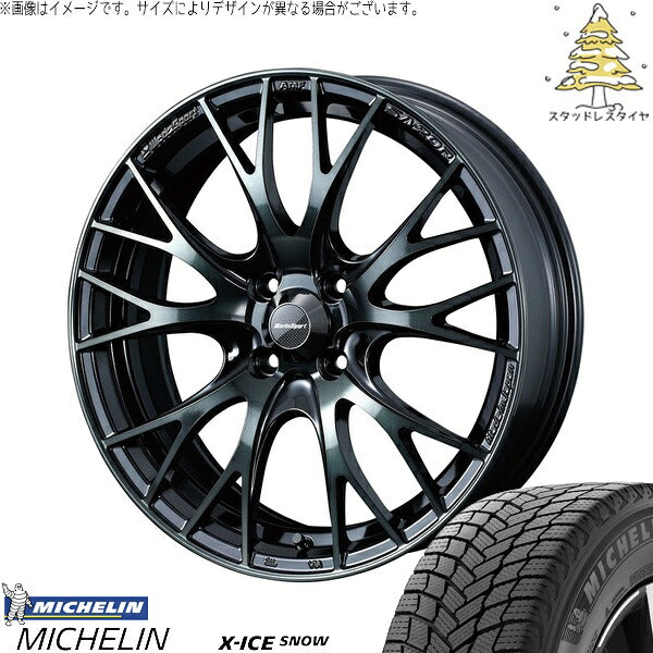 ミシュラン エックスアイス スノー 175/65R15 ＋ ウェッズスポーツ SA20R ウォースブラッククリアー 15インチ 6J +48 4H100P スタッドレス・ホイール4本セット。1枚目。