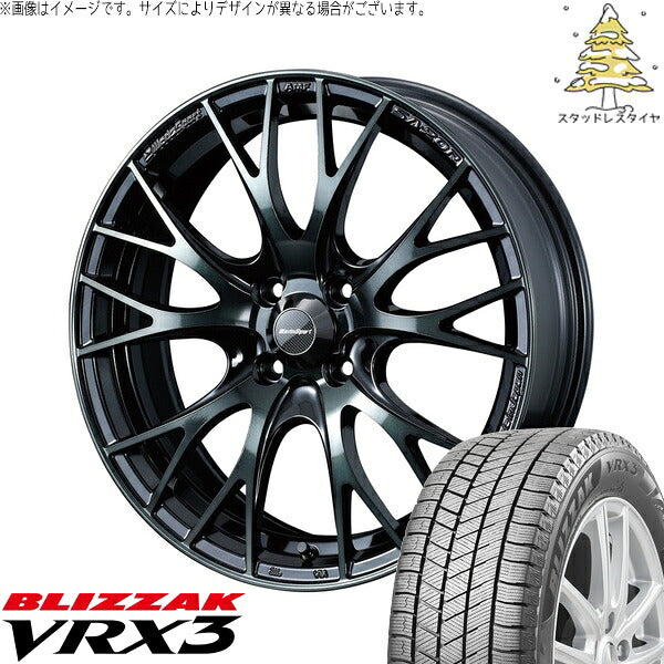 ブリヂストン ブリザック VRX3 195/50R16 ＋ ウェッズスポーツ SA20R ウォースブラッククリアー 16インチ 6.5J +50 4H100P スタッドレス・ホイール4本セット。1枚目。