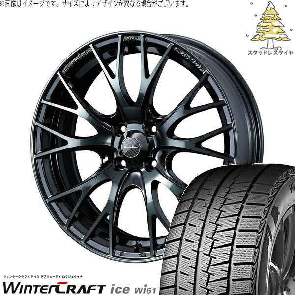 クムホ ウィンタークラフト アイス Wi61 185/65R15 ＋ ウェッズスポーツ SA20R ウォースブラッククリアー 15インチ 6J +48 4H100P スタッドレス・ホイール4本セット。1枚目。