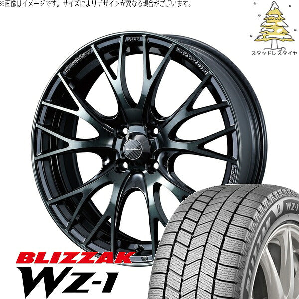 ブリヂストン ブリザック WZ-1 175/65R15 ＋ ウェッズスポーツ SA20R ウォースブラッククリアー 15インチ 6J +48 4H100P スタッドレス・ホイール4本セット。1枚目。