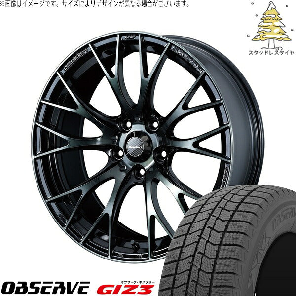 トーヨータイヤ オブザーブ GIZ3 215/60R17 ＋ ウェッズスポーツ SA20R ウォースブラッククリアー 17インチ 7J +48 5H114.3P スタッドレス・ホイール4本セット。1枚目。