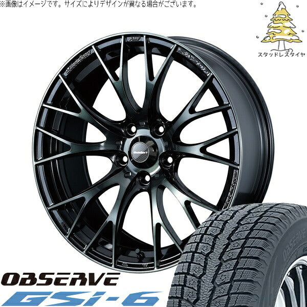 トーヨータイヤ オブザーブ Gsi-6 215/70R16 ＋ ウェッズスポーツ SA20R ウォースブラッククリアー 16インチ 7J +48 5H100P スタッドレス・ホイール4本セット。1枚目。