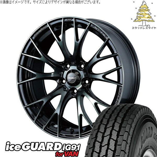 ヨコハマタイヤ アイスガード91 IG91 225/70R16 ＋ ウェッズスポーツ SA20R ウォースブラッククリアー 16インチ 7J +48 5H100P スタッドレス・ホイール4本セット。1枚目。
