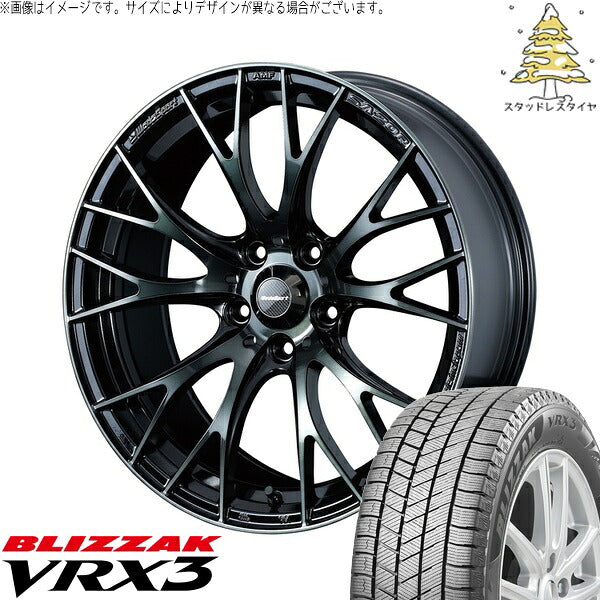 ブリヂストン ブリザック VRX3 245/40R18 ＋ ウェッズスポーツ SA20R ウォースブラッククリアー 18インチ 9.5J +38 5H114.3P スタッドレス・ホイール4本セット。1枚目。