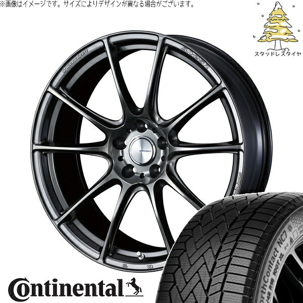 コンチネンタル ノースコンタクト NC7 225/50R18 ＋ ウェッズスポーツ SA25R プラチナシルバーブラック 18インチ 7J +47 5H114.3P スタッドレス・ホイール4本セット。1枚目。
