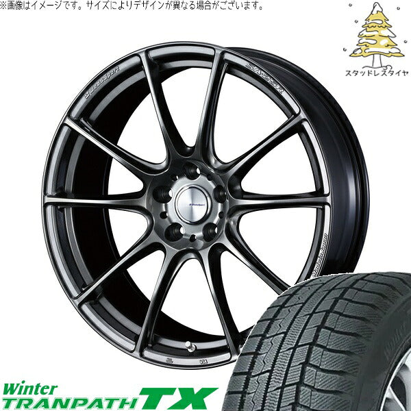 トーヨータイヤ ウィンタートランパス TX 225/65R17 ＋ ウェッズスポーツ SA25R プラチナシルバーブラック 17インチ 7J +53 5H114.3P スタッドレス・ホイール4本セット。1枚目。