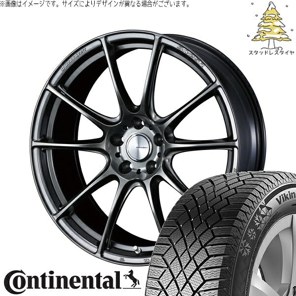 コンチネンタル バイキングコンタクト7 245/40R20 ＋ ウェッズスポーツ SA25R プラチナシルバーブラック 20インチ 8.5J +45 5H114.3P スタッドレス・ホイール4本セット。1枚目。