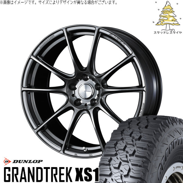 ダンロップ グラントレック XS1 215/70R16 ＋ ウェッズスポーツ SA25R プラチナシルバーブラック 16インチ 7J +42 5H114.3P スタッドレス・ホイール4本セット。1枚目。