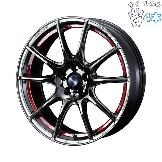 18インチ アルミホイール 5穴114.3 | ウェッズ ウェッズスポーツ SA25R レッドライトクローム 8.5J 4本