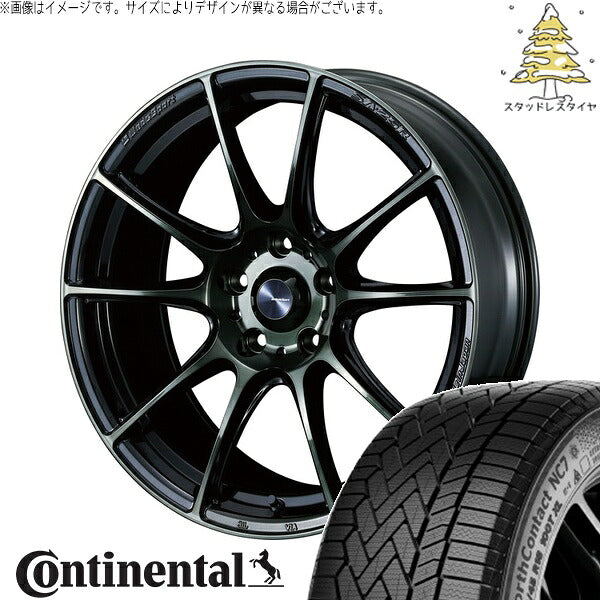 コンチネンタル ノースコンタクト NC7 235/50R18 ＋ ウェッズスポーツ SA25R ウォースブラッククリアー 18インチ 7.5J +35 5H114.3P スタッドレス・ホイール4本セット。1枚目。