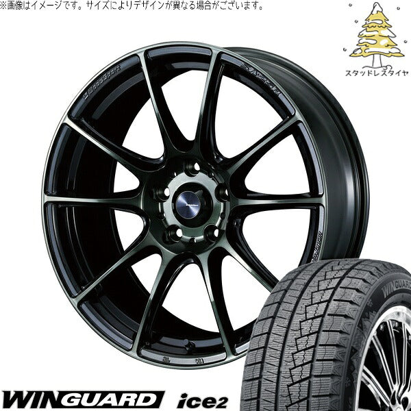ネクセン ウィンガード アイス2 225/45R18 ＋ ウェッズスポーツ SA25R ウォースブラッククリアー 18インチ 7.5J +35 5H114.3P スタッドレス・ホイール4本セット。1枚目。