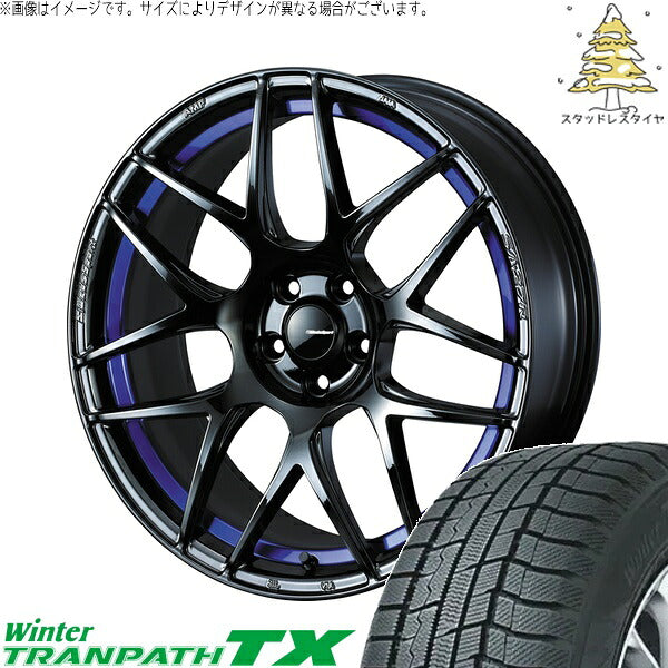 トーヨータイヤ ウィンタートランパス TX 215/50R18 ＋ ウェッズスポーツ SA27R ブルーライトクローム2 18インチ 8J +42 5H114.3P スタッドレス・ホイール4本セット。1枚目。