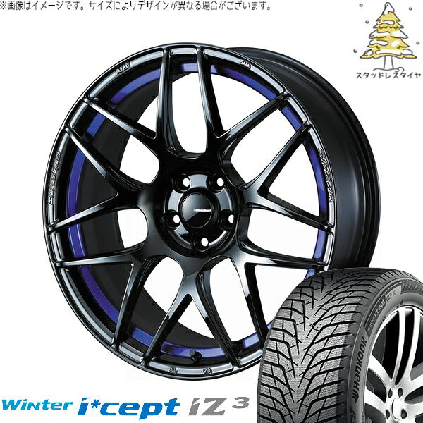 ハンコック ウィンターアイセプト IZ3 W636 215/50R17 ＋ ウェッズスポーツ SA27R ブルーライトクローム2 17インチ 7.5J +45 5H114.3P スタッドレス・ホイール4本セット。1枚目。