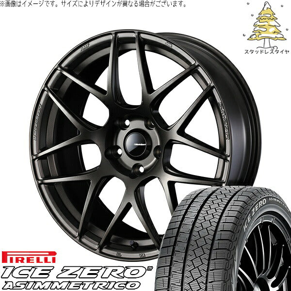 ピレリ アイスゼロアシンメトリコ 225/50R18 ＋ ウェッズスポーツ SA27R EJブロンズ 18インチ 7.5J +35 5H114.3P スタッドレス・ホイール4本セット。1枚目。