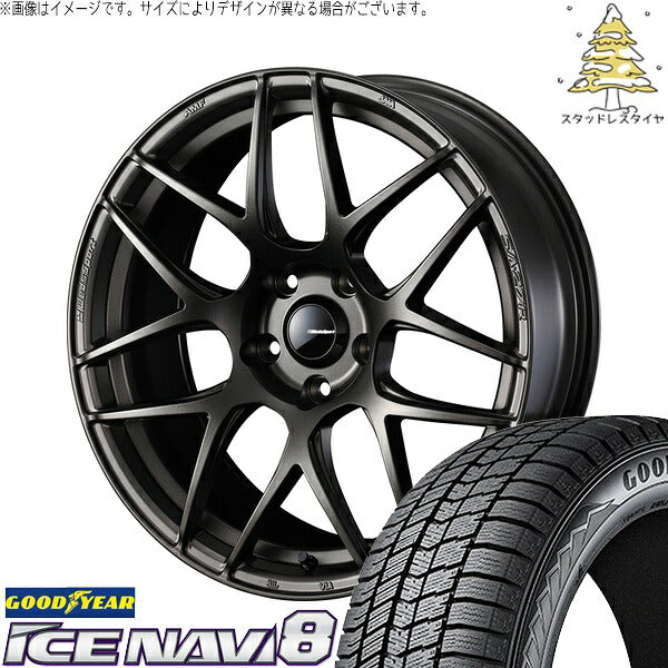 グッドイヤー アイスナビ8 225/40R18 ＋ ウェッズスポーツ SA27R EJブロンズ 18インチ 7.5J +45 5H100P スタッドレス・ホイール4本セット。1枚目。