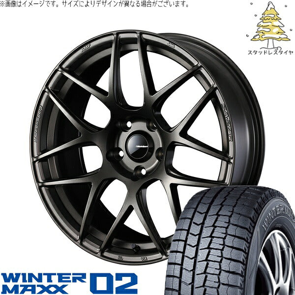 ダンロップ ウィンターマックス02 225/40R18 ＋ ウェッズスポーツ SA27R EJブロンズ 18インチ 7.5J +45 5H100P スタッドレス・ホイール4本セット。1枚目。