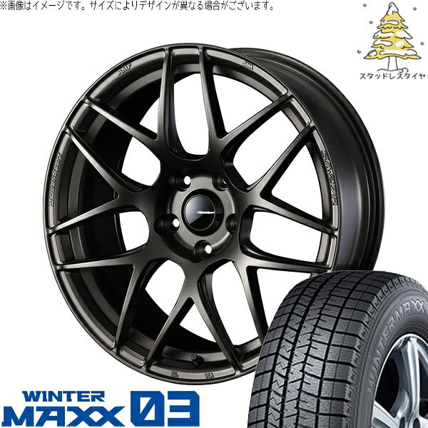 ダンロップ ウィンターマックス03 225/40R18 ＋ ウェッズスポーツ SA27R EJブロンズ 18インチ 8J +42 5H114.3P スタッドレス・ホイール4本セット。1枚目。
