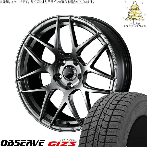 トーヨータイヤ オブザーブ GIZ3 225/55R19 ＋ ウェッズスポーツ SA27R プラチナシルバーブラック 19インチ 8J +45 5H114.3P スタッドレス・ホイール4本セット。1枚目。