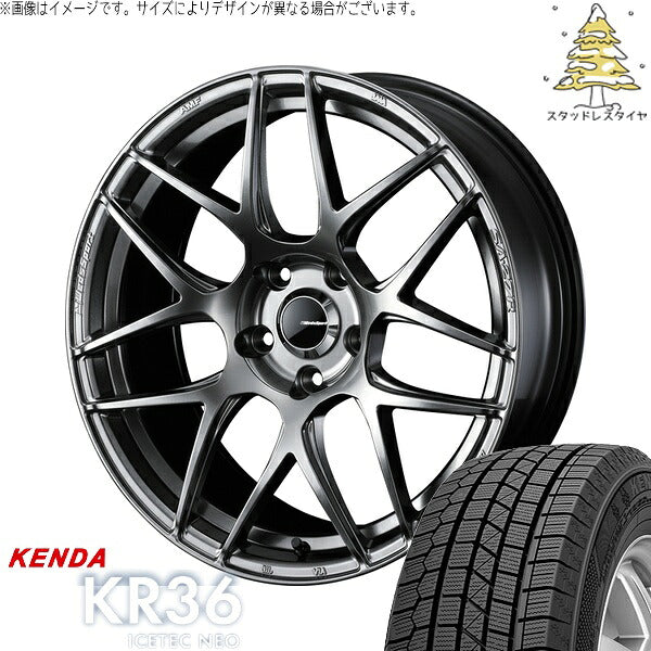 ケンダ アイステックネオ KR36 235/55R18 ＋ ウェッズスポーツ SA27R プラチナシルバーブラック 18インチ 7.5J +35 5H114.3P スタッドレス・ホイール4本セット。1枚目。
