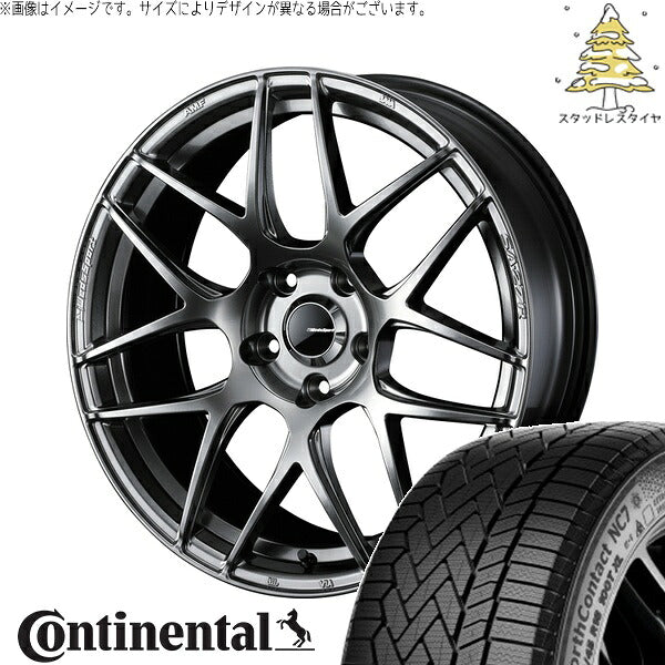 コンチネンタル ノースコンタクト NC7 235/50R18 ＋ ウェッズスポーツ SA27R プラチナシルバーブラック 18インチ 8J +42 5H114.3P スタッドレス・ホイール4本セット。1枚目。