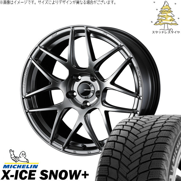 ミシュラン エックスアイス スノー+ 225/50R17 ＋ ウェッズスポーツ SA27R プラチナシルバーブラック 17インチ 7J +40 5H114.3P スタッドレス・ホイール4本セット。1枚目。