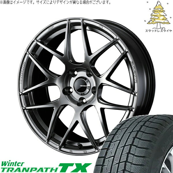 トーヨータイヤ ウィンタートランパス TX 215/55R17 ＋ ウェッズスポーツ SA27R プラチナシルバーブラック 17インチ 7J +40 5H114.3P スタッドレス・ホイール4本セット。1枚目。