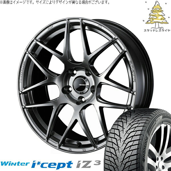 ハンコック ウィンターアイセプト IZ3 W636 215/60R17 ＋ ウェッズスポーツ SA27R プラチナシルバーブラック 17インチ 7J +40 5H114.3P スタッドレス・ホイール4本セット。1枚目。