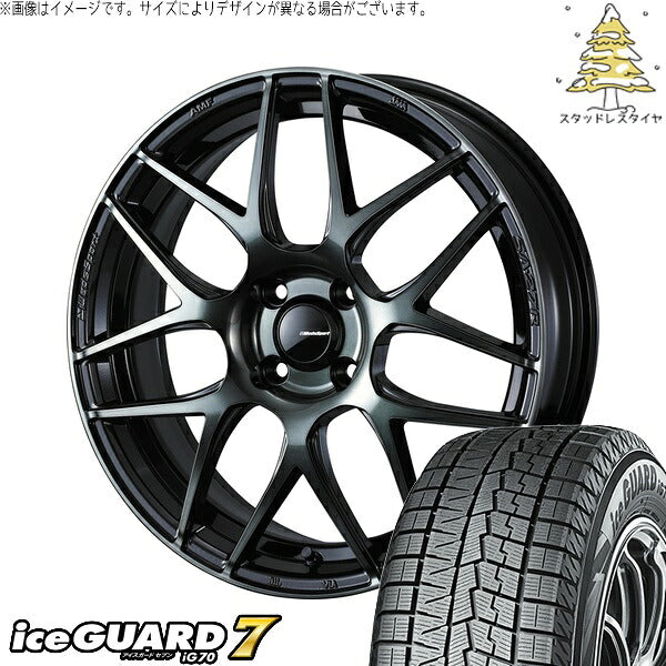 ヨコハマタイヤ アイスガードセブン IG70 165/50R16 ＋ ウェッズスポーツ SA27R ウォースブラッククリアー 16インチ 5J +45 4H100P スタッドレス・ホイール4本セット。1枚目。