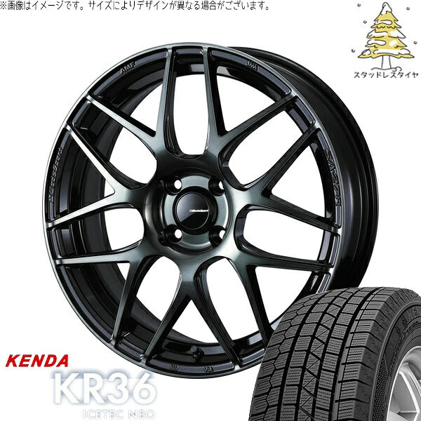 ケンダ アイステックネオ KR36 185/55R16 ＋ ウェッズスポーツ SA27R ウォースブラッククリアー 16インチ 6.5J +50 4H100P スタッドレス・ホイール4本セット。1枚目。
