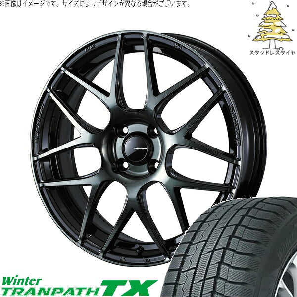 トーヨータイヤ ウィンタートランパス TX 185/65R15 ＋ ウェッズスポーツ SA27R ウォースブラッククリアー 15インチ 6J +48 4H100P スタッドレス・ホイール4本セット。1枚目。
