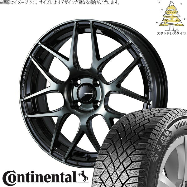 コンチネンタル バイキングコンタクト7 175/55R15 ＋ ウェッズスポーツ SA27R ウォースブラッククリアー 15インチ 6J +48 4H100P スタッドレス・ホイール4本セット。1枚目。