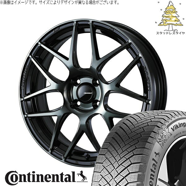 コンチネンタル バイキングコンタクト8 215/65R16 ＋ ウェッズスポーツ SA27R ウォースブラッククリアー 16インチ 6.5J +42 4H100P スタッドレス・ホイール4本セット。1枚目。