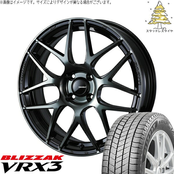 ブリヂストン ブリザック VRX3 175/55R15 ＋ ウェッズスポーツ SA27R ウォースブラッククリアー 15インチ 6J +48 4H100P スタッドレス・ホイール4本セット。1枚目。