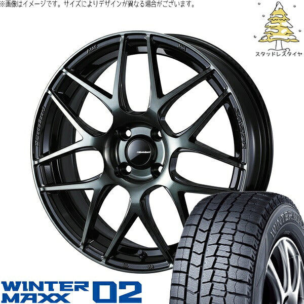 ダンロップ ウィンターマックス02 175/65R15 ＋ ウェッズスポーツ SA27R ウォースブラッククリアー 15インチ 6J +48 4H100P スタッドレス・ホイール4本セット。1枚目。