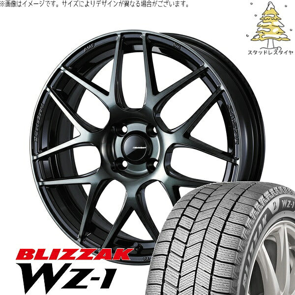 ブリヂストン ブリザック WZ-1 215/70R16 ＋ ウェッズスポーツ SA27R ウォースブラッククリアー 16インチ 6.5J +42 4H100P スタッドレス・ホイール4本セット。1枚目。