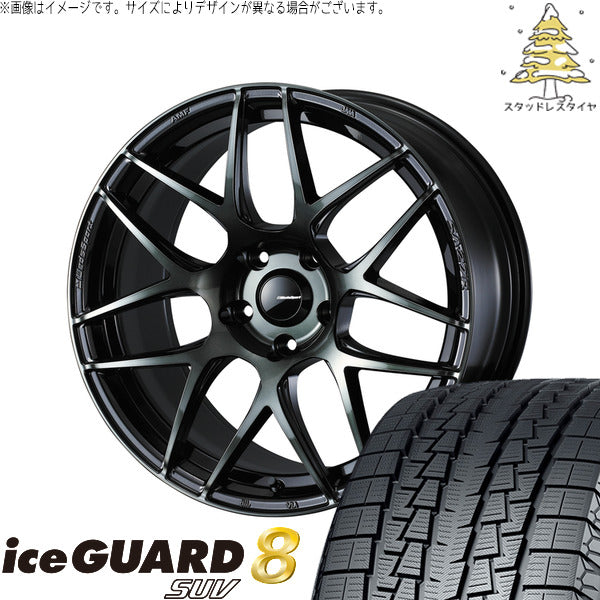 ヨコハマタイヤ アイスガード8 SUV 225/60R18 ＋ ウェッズスポーツ SA27R ウォースブラッククリアー 18インチ 7.5J +45 5H114.3P スタッドレス・ホイール4本セット。1枚目。