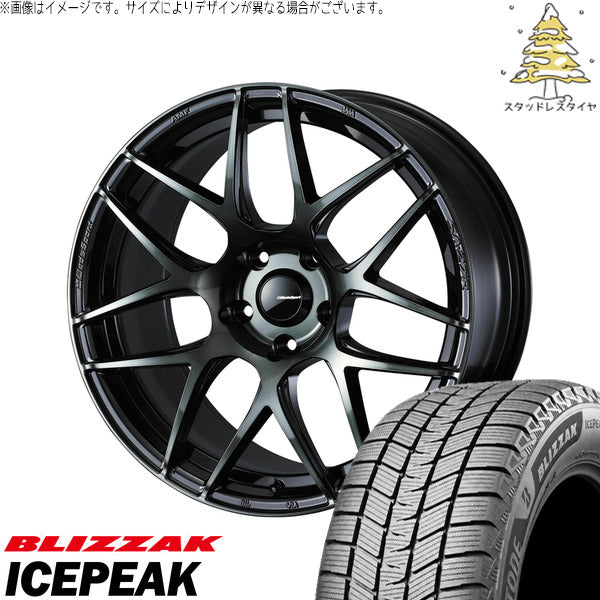 ブリヂストン ブリザック ICEPEAK 235/55R18 ＋ ウェッズスポーツ SA27R ウォースブラッククリアー 18インチ 7.5J +35 5H114.3P スタッドレス・ホイール4本セット。1枚目。