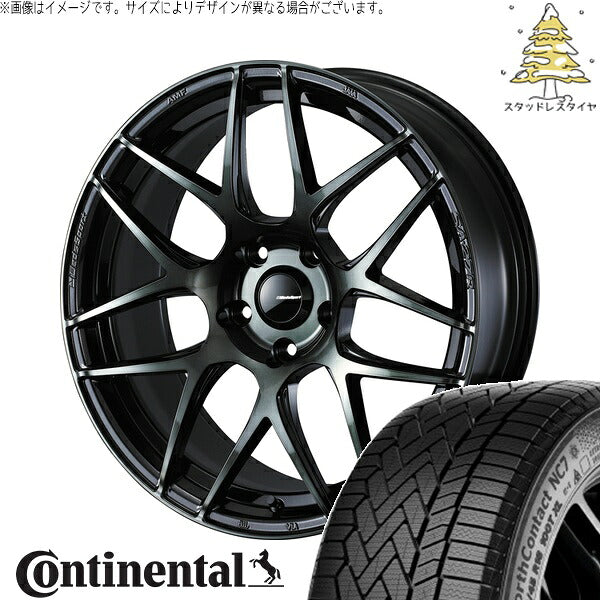 コンチネンタル ノースコンタクト NC7 225/45R17 ＋ ウェッズスポーツ SA27R ウォースブラッククリアー 17インチ 7J +40 5H114.3P スタッドレス・ホイール4本セット。1枚目。
