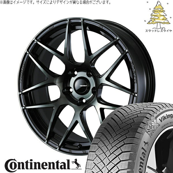 コンチネンタル バイキングコンタクト8 225/45R17 ＋ ウェッズスポーツ SA27R ウォースブラッククリアー 17インチ 7.5J +45 5H114.3P スタッドレス・ホイール4本セット。1枚目。
