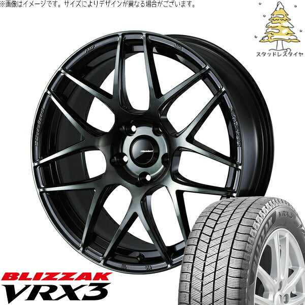 ブリヂストン ブリザック VRX3 195/45R17 ＋ ウェッズスポーツ SA27R ウォースブラッククリアー 17インチ 6.5J +42 5H100P スタッドレス・ホイール4本セット。1枚目。