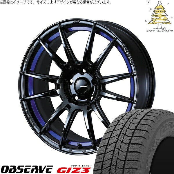 トーヨータイヤ オブザーブ GIZ3 245/40R18 ＋ ウェッズスポーツ SA62R ブルーライトクローム2 18インチ 8.5J +35 5H114.3P スタッドレス・ホイール4本セット。1枚目。