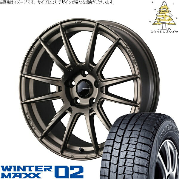 ダンロップ ウィンターマックス02 215/45R17 ＋ ウェッズスポーツ SA62R EJブロンズ 17インチ 7J +45 5H100P スタッドレス・ホイール4本セット。1枚目。