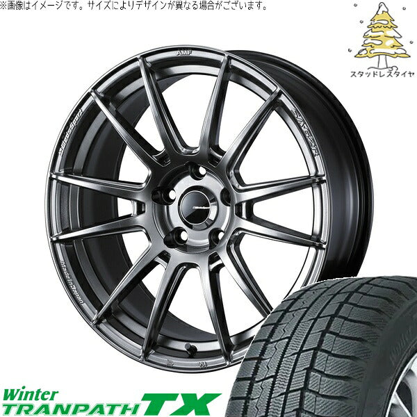 トーヨータイヤ ウィンタートランパス TX 225/60R17 ＋ ウェッズスポーツ SA62R プラチナシルバーブラック 17インチ 7J +53 5H114.3P スタッドレス・ホイール4本セット。1枚目。