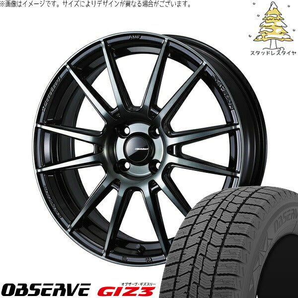トーヨータイヤ オブザーブ GIZ3 165/55R15 ＋ ウェッズスポーツ SA62R ウォースブラッククリアー 15インチ 6J +48 4H100P スタッドレス・ホイール4本セット。1枚目。