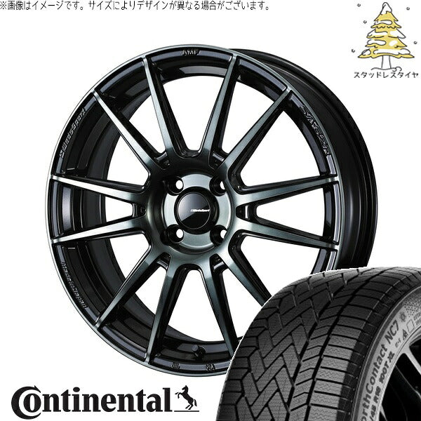コンチネンタル ノースコンタクト NC7 185/60R15 ＋ ウェッズスポーツ SA62R ウォースブラッククリアー 15インチ 6J +48 4H100P スタッドレス・ホイール4本セット。1枚目。