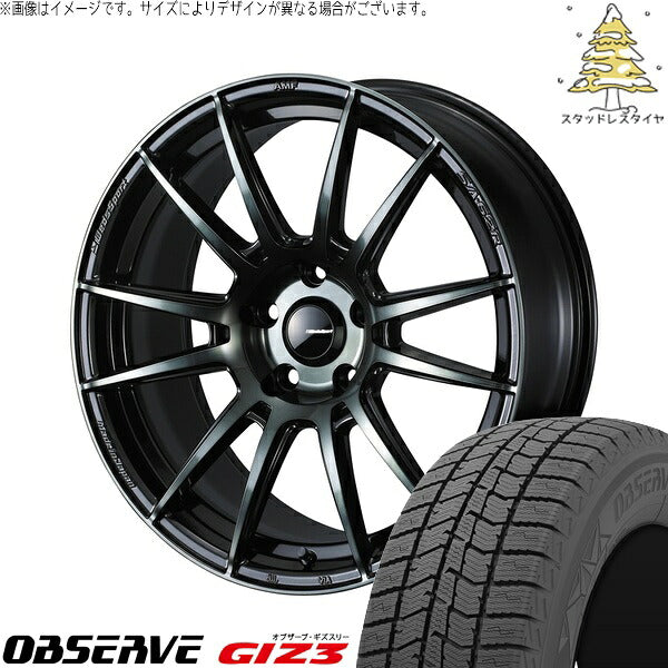 トーヨータイヤ オブザーブ GIZ3 225/45R18 ＋ ウェッズスポーツ SA62R ウォースブラッククリアー 18インチ 7.5J +45 5H100P スタッドレス・ホイール4本セット。1枚目。