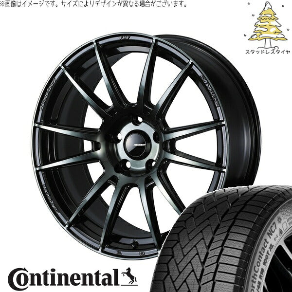 コンチネンタル ノースコンタクト NC7 215/50R17 ＋ ウェッズスポーツ SA62R ウォースブラッククリアー 17インチ 7.5J +45 5H114.3P スタッドレス・ホイール4本セット。1枚目。