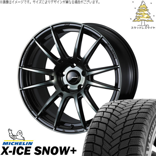 ミシュラン エックスアイス スノー+ 245/40R18 ＋ ウェッズスポーツ SA62R ウォースブラッククリアー 18インチ 8.5J +52 5H114.3P スタッドレス・ホイール4本セット。1枚目。