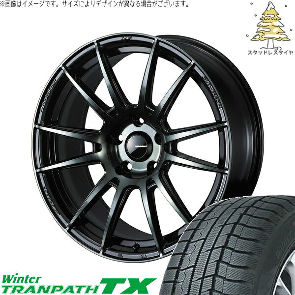 トーヨータイヤ ウィンタートランパス TX 215/50R18 ＋ ウェッズスポーツ SA62R ウォースブラッククリアー 18インチ 8J +42 5H114.3P スタッドレス・ホイール4本セット。1枚目。